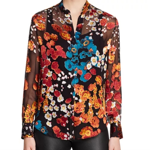Alice + Olivia Silk Floral Belle Oversized Tunic Small - Picture 1 of 8